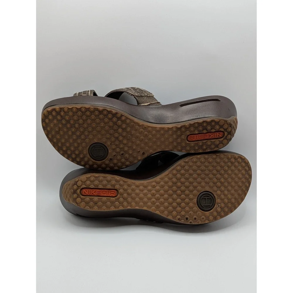 Cole Haan Womens Metallic Bronze Woven Leather Wedge Slide Sandals Platform 7.5B